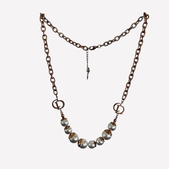 Christian Dior, Pearl and Gold Necklace, Stamp “CD” - Picture 1 of 7